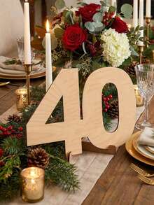 1 张手工制作的木质数字贺卡，带有坚固的底座 - 18 岁、20 岁、30 岁、40 岁、50 岁、60 岁里程碑生日和周年纪念留言簿 - 带有祝福 - 彩色 - 查看 3