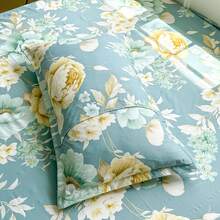 3pcs Floral Printed Bedsheet Set (Includes Pillowcase, Excludes Filler), 100% Polyester Fabric, Washable, Soft & Durable, Suitable For Bedroom Or Guest Room, Modern Minimalist Home Bedding - Happy Flower - View 6