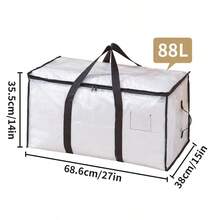 4/1pc Moving Packing Bag - Foldable Household Large-Capacity Woven Bag, Waterproof And Oil-Resistant, Double-Opening Zipper, Bedding Storage Bag - Multicolor - View 9