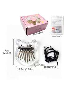 Mini Decorative Musical Instrument, High-Quality Wooden 8-Note Kalimba Thumb Piano, Comes With Hanging Cord And Tutorial, Ideal Holiday Gift - White - View 8