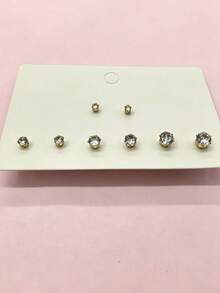 Bông tai đính đá Zirconia mạ vàng 14K, kiểu dáng unisex, chất liệu thép không gỉ mạ bạc/vàng, kích thước 3-4-5-6mm, phù hợp đeo hàng ngày. - Như thể hiện trong hình ảnh - Xem 9