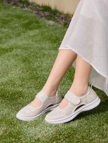CAMEL CROWN Women's Walking Shoes, Spring New Breathable Mesh, Comfortable Lightweight Casual Shoes - Light Beige - View 6