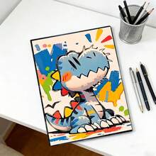 Adorable Cartoon Dinosaur Notebook - Black - View 2