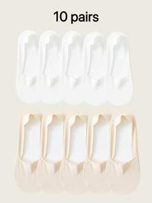 1/5/6/9/10/15/20/21 Pairs Thin Non-Slip Breathable Silky Invisible Liner Socks, Can Be Randomly Sent - Multicolor - View 15