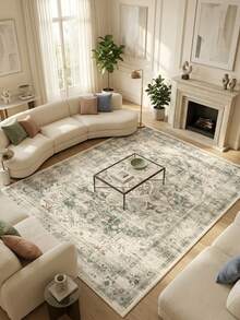 1 tấm thảm trang trí kiểu Ba Tư cổ điển - họa tiết hoa và sọc phong cách Bohemian, thích hợp cho phòng tắm, nhà bếp, lối vào, hành lang, đầu giường, phòng khách, phòng ngủ, có thể giặt máy, chất liệu giả len mềm mại, trang trí nhà cửa. - P - Xem 12