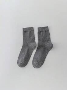 Men's Premium Dark Grey Mid-Calf Socks, Bulk Pack (5/10/15/20/30 Pairs) - Elastic Fit Breathable Work Socks, Suitable For Business, Fitness, Travel - Non-Slip Elastic Cuff, Moisture-Wicking, Daily Essential - Dark Grey - View 4