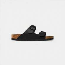 Birkenstock Arizona Birko Flor Black Black Foot Bed - Black - View 2