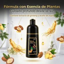 500ml Black Color Shampoo For Men And Women, 3-In-1 Argan Color Shampoo, Semi-Permanent Gray Coverage - 黑色 - 查看 4