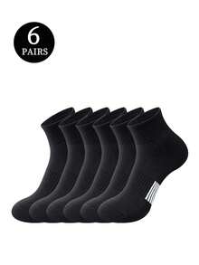 1/6/12 Pairs Heel Gripping Sports Socks, Contrast Stripe Design, Suitable For Daily Commute And Workout - Multicolor - View 25