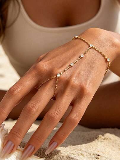 1 chiếc vòng tay mạ vàng 18K thanh lịch đính đá Zirconia tròn, kiểu dáng sang trọng, dành cho nữ, phong cách mùa hè, bohemian, trang sức thép không gỉ, thích hợp cho kỳ nghỉ, quà tặng cho mẹ, dùng hàng ngày, dự tiệc, hẹn hò, đám cưới, lễ tình nhân, kỷ niệm, lễ hội âm nhạc, Giáng sinh, Lễ Phục sinh.