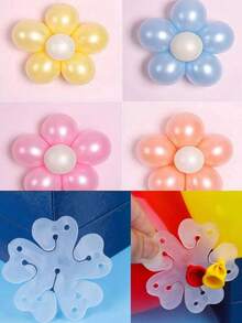 50pcs Clover Shaped Balloon Clips - Flower Shaped Balloon Fixers, DIY Balloon Accessories, Party Decorations, Balloon Shaping Tools, Suitable For Weddings, Birthdays, Graduations, Anniversaries, Theme Parties, Retro Gatherings, Bachelorette Parties - one-size - View 4