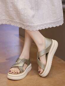 Women Platforms & Wedge Sandals - Champagne - View 3