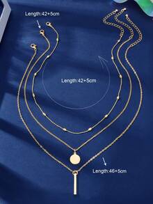 Set de 3 collares colgantes minimalistas y versátiles de moda - Amarillo Oro - Ver 6