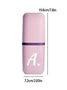 White Letter Heart Portable Toothbrush Holder, Keep Your Toothbrush Clean And Ready For Use! Travel Toothbrush Rack, Portable Toothbrush Cup Cover, Perfect For Travel, Camping, Business Trips And School. Multi-Functional Toothbrush Cup, Travel Toiletries Cup, Toothbrush And Toiletries Storage Set - Multicolor - View 10