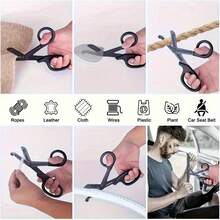 1/3 Sets Stainless Steel Care Scissors With Expandable Badge Scroll- Compact Pocket Design Portable And Non Falling, For Offices, Sewing, Home Crafts, And Schools Student Handicraft Course Fashion Accessories, Durable Tool Design - Multicolor - View 8
