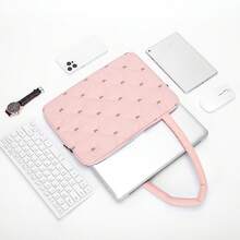 Personalized Rhombus Embroidered Laptop Bag, 10-11 13-14 15-15.6 Inch Tablet Notebook Shoulder Bag With Detachable Strap, Large Capacity - Multicolor - View 7