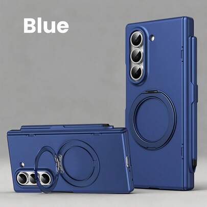1 ốp lưng bảo vệ điện thoại dòng Thunderbolt, trang bị bút cảm ứng, kính cường lực, khe cắm bút tích hợp, bản lề bảo vệ, thiết kế chân đế xoay, phù hợp với Galaxy ZFold3/ZFold4/ZFold5/ZFold6/ZFold7, có thể dùng làm quà tặng sinh nhật/ngày lễ cho nam/nữ, hoặc ốp lưng điện thoại cho cặp đôi.