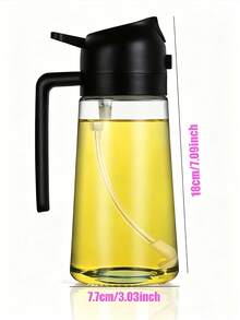 1 buah Botol Semprot Minyak Zaitun Kaca Kapasitas Besar dengan Tutup Hijau, Fungsi Semprot Otomatis, Cocok untuk Dapur dan Meja Makan, Aksesori Peralatan Makan | Peralatan Dapur Modern | Dispenser Minyak Zaitun Kaca Tahan Lama - View 7