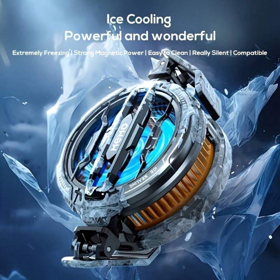 Magnetic Phone Cooling Fan Case, Portable ABS Radiator With Electronic Components, Universal Cooling Device For All Mobile Phones - 黑色 - 查看 1