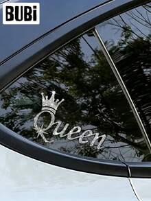 Women's Rhinestone Crown Car Sticker, Waterproof Cute Interesting Universal Rearview Mirror Full Body Car Decal Accessories - Queen - View 5