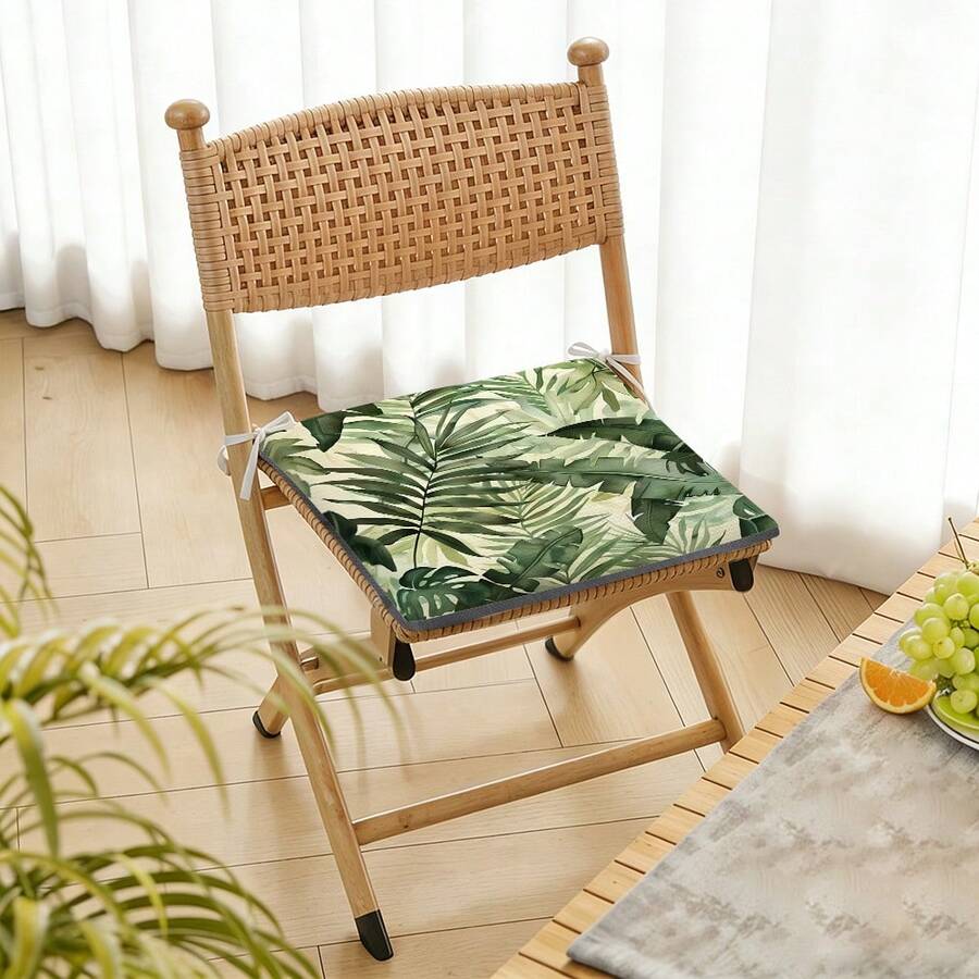 1 chiếc đệm ngoài trời in hình lá cọ có dây buộc tháo rời, đệm ngồi thông thường - Sản phẩm chỉ bao gồm vỏ đệm có khóa kéo để dễ dàng tháo ra và giặt, thích hợp cho ghế thư giãn ngoài trời, ghế bãi biển và các loại ghế khác, thích hợp sử dụng trong nhà/ngoài trời cho ban công, sân, vườn, phòng ăn và nhà bếp. Kích thước: 45*48cm, Độ dày: 2.5cm (khi phồng). - Nhiều màu - Xem 1