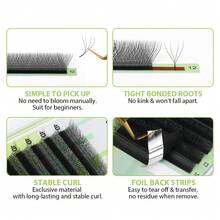 Lashine 12排 0.07 C 黑色 4DW 型假睫毛 4D W 睫毛 Cilios 睫毛 浓密扇形假睫毛 专业美容院批发 - C - 查看 7
