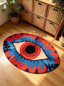 1pc Cartoon Big Eye Decorative Carpet, Bedroom Decor, Blue Eye Small Rug, Bathroom Mat, Home Decor, Living Room Carpet, Bedroom Rug, Living Room Home Decor, Outdoor Carpet, Washable Rug - Multicolor 4 - View 2