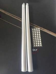 2支10英寸欧式电镀彩色珍珠长杆蜡烛，无烟婚礼蜡烛，烛台蜡烛，适合烛光晚餐，高端氛围摄影道具，精美礼品 - 彩色 - 查看 17