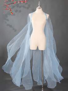 古風舞衣套裝 白色/藍色 優雅復古披風流蘇袖 演出服飾配件 婚禮裝飾配件 朋友禮物 - 彩色 - 查看 1