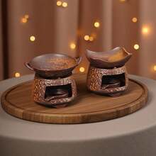 Vintage Ceramic Incense Burner, Home Tea Roasting Stove, Essential Oil Diffuser, Small Indoor Furnace, Powder & Tea Aroma Diffuser (Candle Not Included) - Shape - View 2