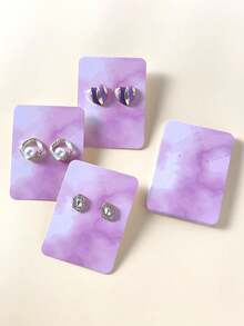 50/100/200pcs Necklace & Earring Display Cards, Jewelry Packaging Cards - Watermelon Pink - View 4
