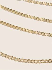 1pc Women's Gold 4-Layer Waist Chain Body Chain, Versatile Elegant Accessory Suitable For Dresses, Gowns, Casual Parties, Street Style - Gold - View 4