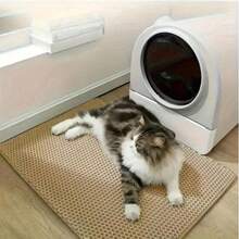 1.2cm Thick Dual-Layer Waterproof Cat Litter Mat, Suitable For Small/Medium/Large Litter Boxes, Washable Cat Litter Cleaning Pad - Multicolor - View 3