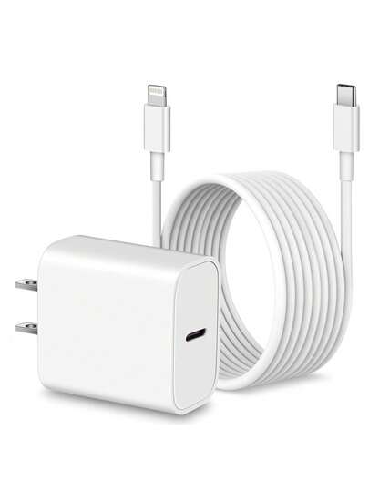 FCV 适用于 的快速充电线，20W PD 快充 USB-C 墙式充电器 Type-C 电源适配器 Lightning 数据线，快充插头，兼容 14/13 Pro/12/11/XS/Max/XR/X/8 Plus/SE 2022