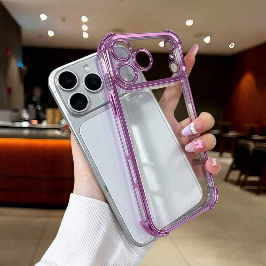 1 chiếc ốp lưng TPU trong suốt mạ điện, chống rơi vỡ bốn góc, tương thích với iPhone 17 Pro Max/17 Air, 11, 15 Pro Max, 14 Pro Max/Tương thích với Galaxy S25 Ultra, S2 FE, SAM A25, A56/Tương thích với Honor/Tương thích với Redmi Note 13 Pro/12C/13C/14C/Note 14, phiên bản quốc tế, không phải phiên bản nội địa.