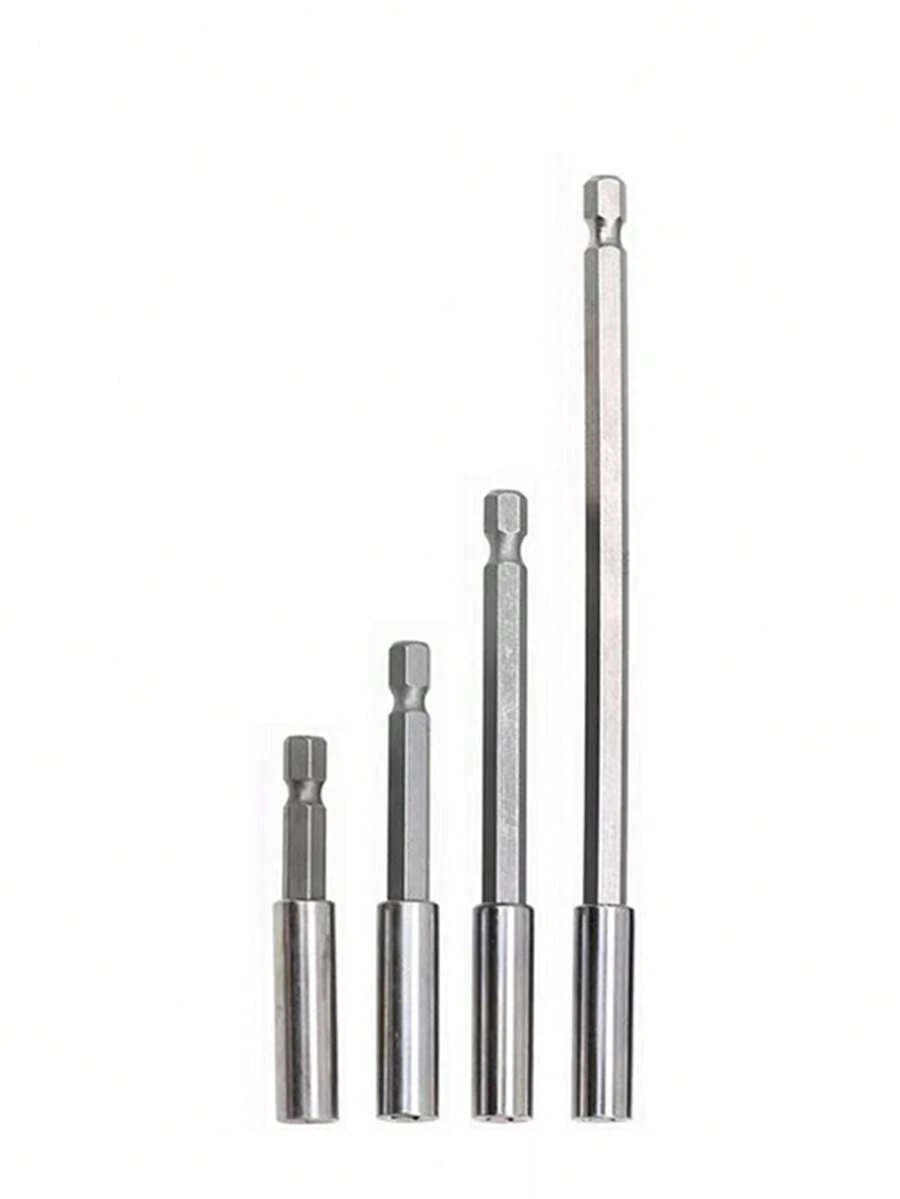 4件套六角柄套筒适配器套装 - 磁性批头延长杆,1/4英寸驱动快速更换连接冲击钻头,长度分别为65毫米、75毫米、100毫米和150毫米 - 无绳螺丝刀用电钻配件 - A - 查看 1
