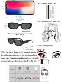 6pcs Classic Retro Square Sunglasses For Women, Suitable For Driving, Fishing, Boating, Street Photography, Music Festivals, Tropical Beach Vacations, Outdoor Activities, Fashion Accessory Fits All Face Shapes - 6pcs Black Gray - View 7