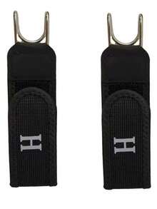 2条装可调节弹力腰带，带魔术贴和金属钩，男女通用休闲腰带 - 黑色 - 查看 3