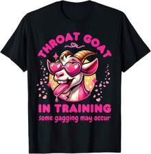 Throat Goat Some Gagging May Occur Funny Rude Naughty T Shirt - Black - View 1