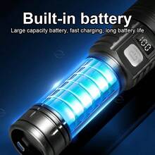 1600000LM XHP50 LED Flashlight, High Brightness Zoomable Tactical Flashlight, 3 Modes, Type-C Rechargeable, LED Power Display, IPX8 Waterproof, 5 Hours Working Time, Suitable For Camping, Hiking Emergency, Night Fishing - Flashlight - View 9