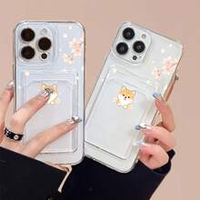 スマホケース カード収納ケース イラストデザイン 可愛い 大人可愛い 女子向け TPUケース 四隅耐衝撃 耐衝撃 カメラレンズ保護 17pro Max/17pro/17/11/12/13/14/15/15Pro/15PluS/15Pro Max/16/16Pro/16PluS/16Pro Max/MIN/X/XR 対応 インスタ映え プレゼント - 透明 - チェックする 3