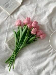 Realistic Tulip - Available In Multiple Colors, Suitable For Living Room And Dining Table Decor. UV-Resistant Nordic Style Home Decor, Great For Anniversary Celebration, Party Decoration. Suitable For Mother's Day Gift, Valentine's Day, Small Gifts, Desktop Decor, Wedding, Party, DIY Bouquet, Home Decor, Plastic Flowers, Decorations, Easter, Valentine's Day Wreath, Wedding Bouquet, Back To School Room Decor, School Supplies - 多色2 - 查看 20