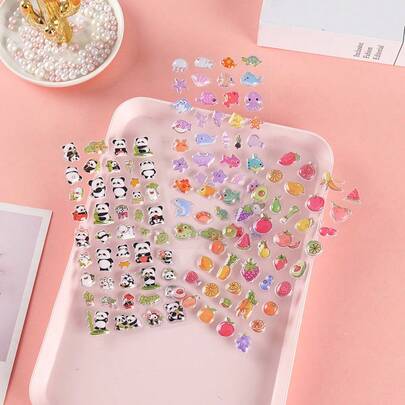 1 miếng dán hoạt hình 3D nổi rỗng chất lượng cao, miếng dán 3D dễ thương dùng làm quà tặng.