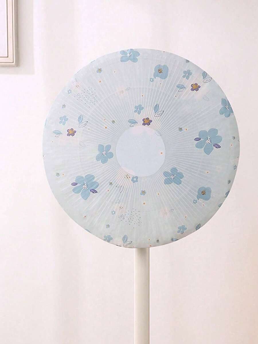 1pc Durable PEVA Plastic Fan Dust Cover, Fits All Fans, Easy To Clean Design For All Seasons, Home & Office Use, Lotus Edge Style, Minimalist Appearance, Sturdy Structure - Full Coverage - View 1
