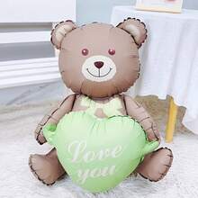 1pc 41" Heart-Shaped Hugging Teddy Bear Balloon With "I Love You" Slogan - Pink & Brown, Wedding, Valentine's Day Decor, Bridal Shower, Birthday Party Supplies - Halloween, Christmas Decoration - View 8