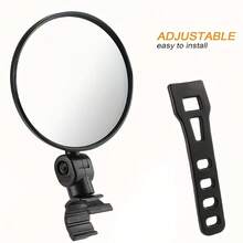 2pcs Adjustable Rotating Bicycle Rearview Mirrors - Enhance Road Safety And Visibility, 360° Adjustable Rear View Mirrors For Mountain Bikes And Bicycles, Shockproof Safety Lens, Quick Install Handlebar Accessories - Black - View 8
