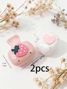 2 chiếc vỏ bọc bàn chải đánh răng nơ hồng và xanh dương đa năng, phù hợp với hầu hết các loại bàn chải đánh răng, thiết kế hình trái tim hồng và xanh dương, giá đỡ bàn chải đánh răng họa tiết dâu tây, trái tim, anh đào và hoa, thích hợp cho gia đình, ký túc xá, phòng tắm, du lịch, cắm trại, mang theo dễ dàng. - Nhiều màu - Xem 12