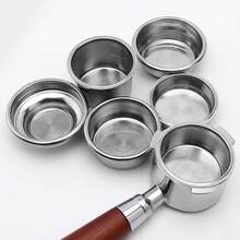 1pc Stainless Steel Portafilter, Semi-Automatic Espresso Machine Single/Double Shot Basket, 51mm/58mm High Precision Filter Holder - Multicolor - View 2