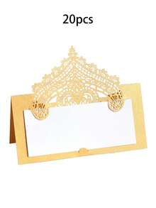 20pcs 3D Lace Handwritten Place Cards, Laser-Cut Holiday Cards, White Table Cards, Name And Seating Cards - Seat Card - View 7