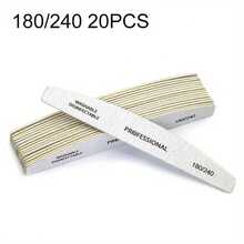 10Pcs Grey Half Moon Nail File Double-Sided Manicure File For Real Nail Shaping Manicure Nail File 100/180 Grit - Light Grey - View 9